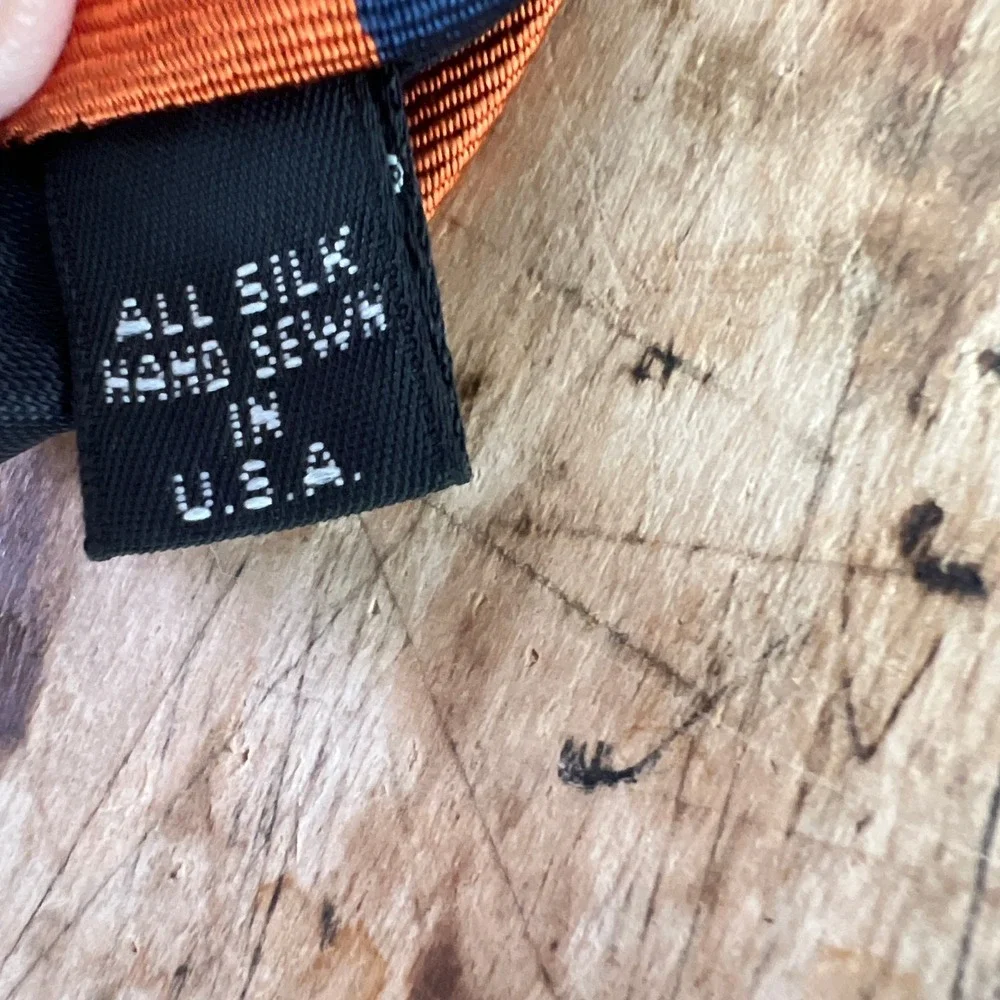 Jos. A. Bank Silk Necktie OS Mens Striped Orange Navy Blue Florida UF Gators Tie